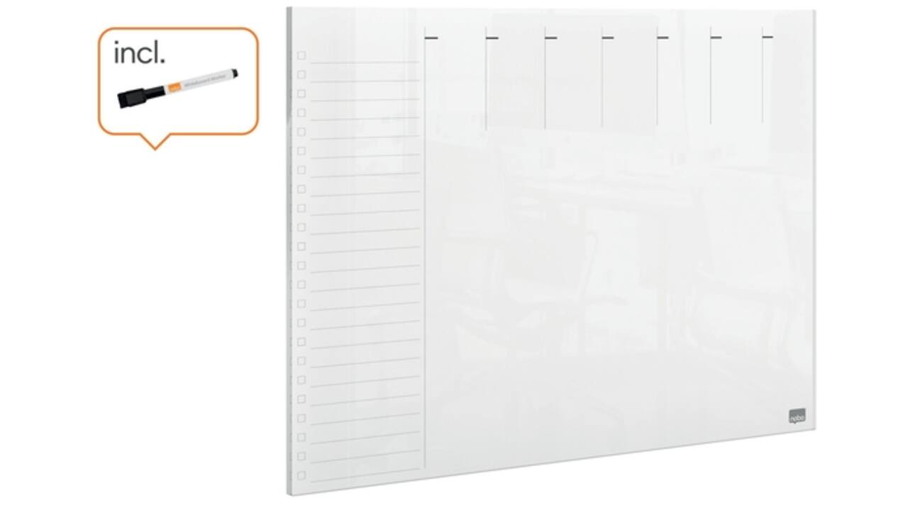 Weekplanner Nobo transparant acryl A4
