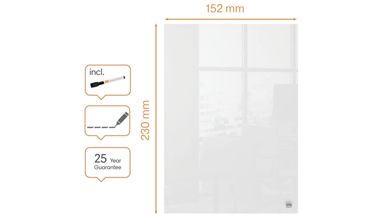 Glasbord Nobo notitie mini 230x152mm