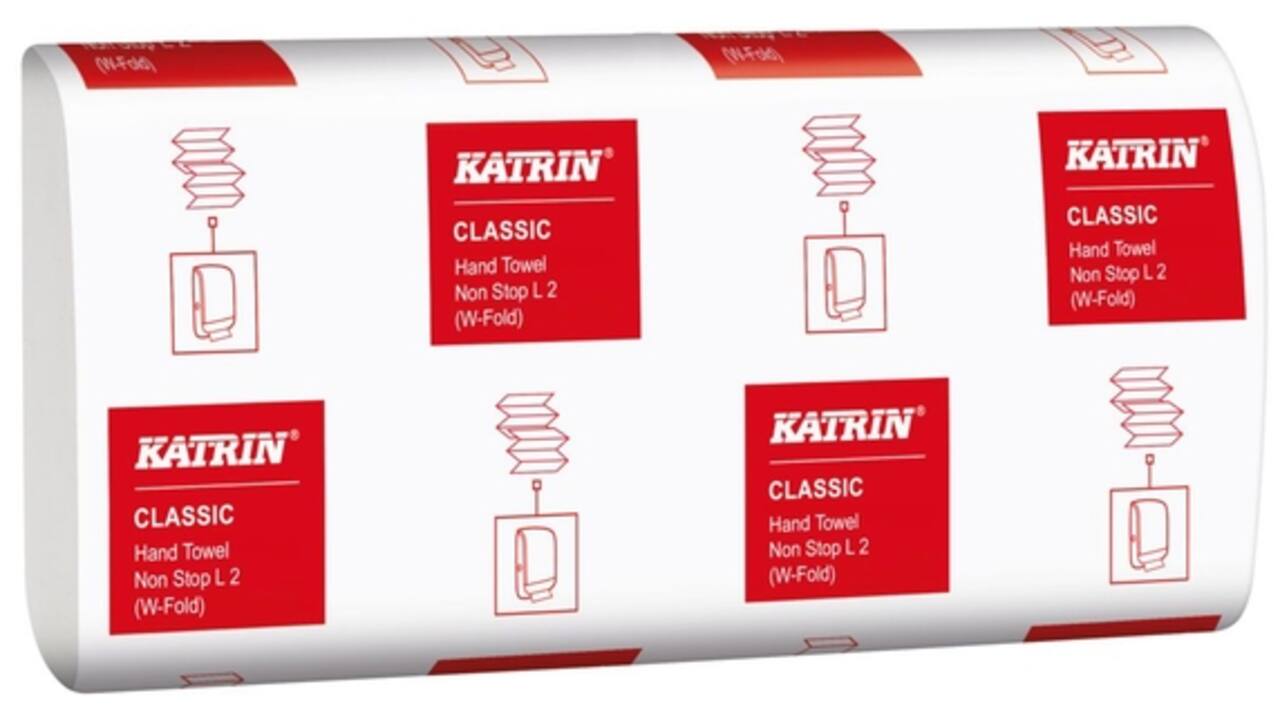 Handdoek Katrin 61594 W-vouw Classic 2laags 20,3x32cm 25x120st