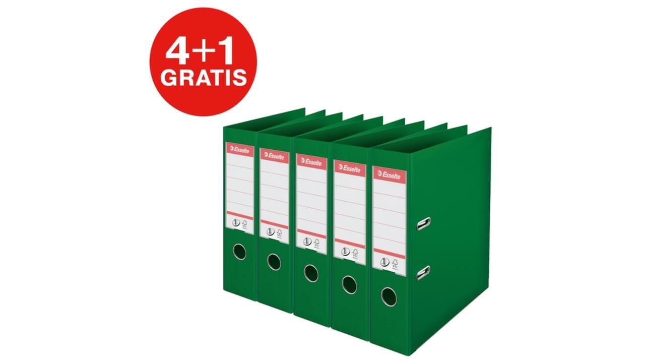Ordner Esselte Vivida No.1 multipack 75mm A4 5 stuks groen