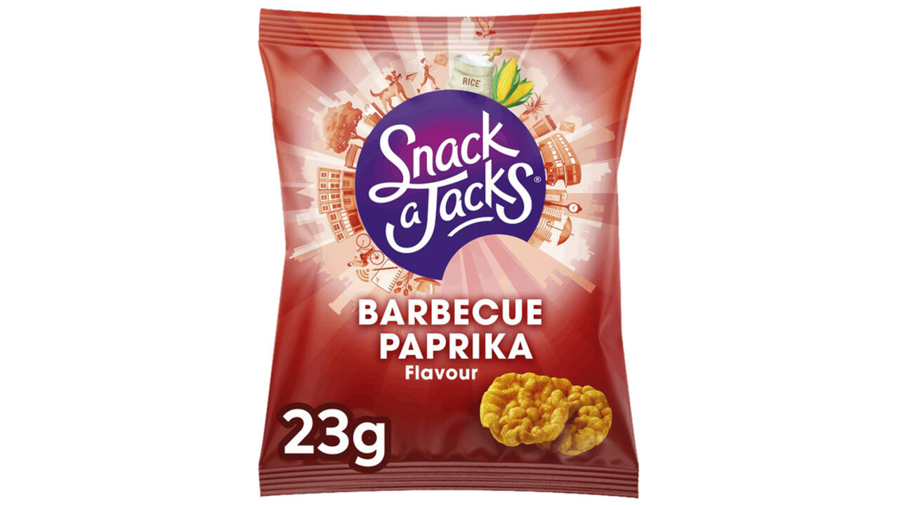 Mini rijstwafels Snack-a-Jacks barbeque paprika