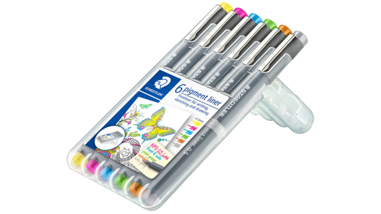 Fineliner Staedtler Pigment 308 0,5mm set à 6 kleuren