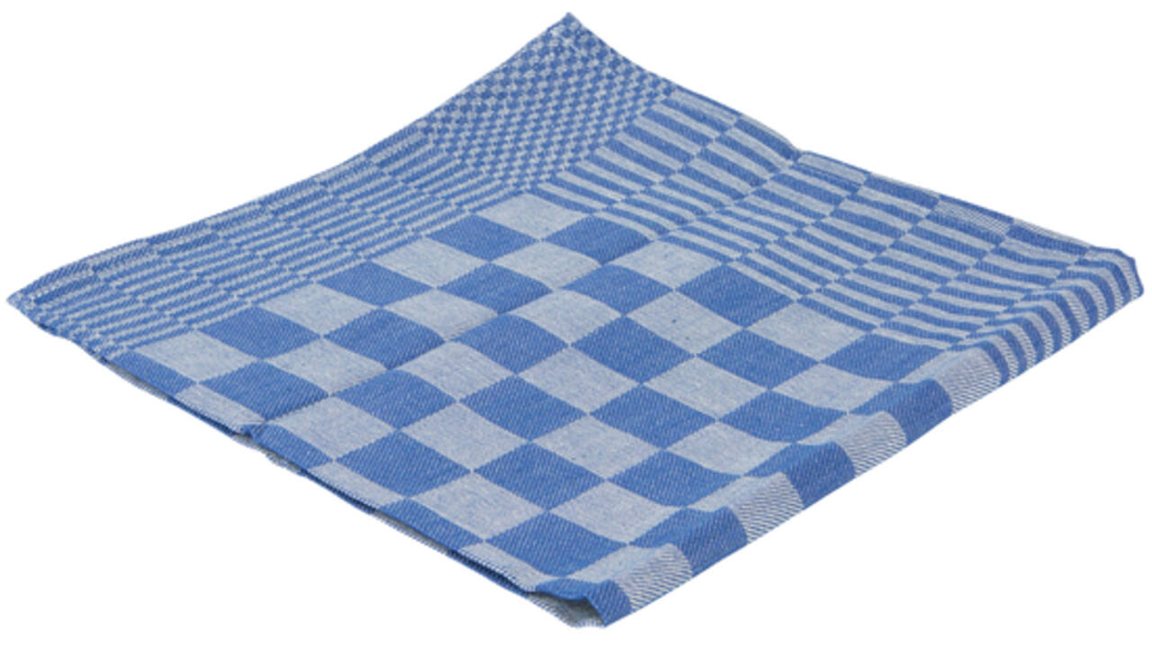 Theedoek Cleaninq blok marine 65x65cm blauw