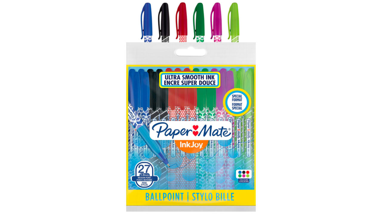 Balpen Paper Mate Inkjoy 100 Wrap set à 6 kleuren 27 stuks
