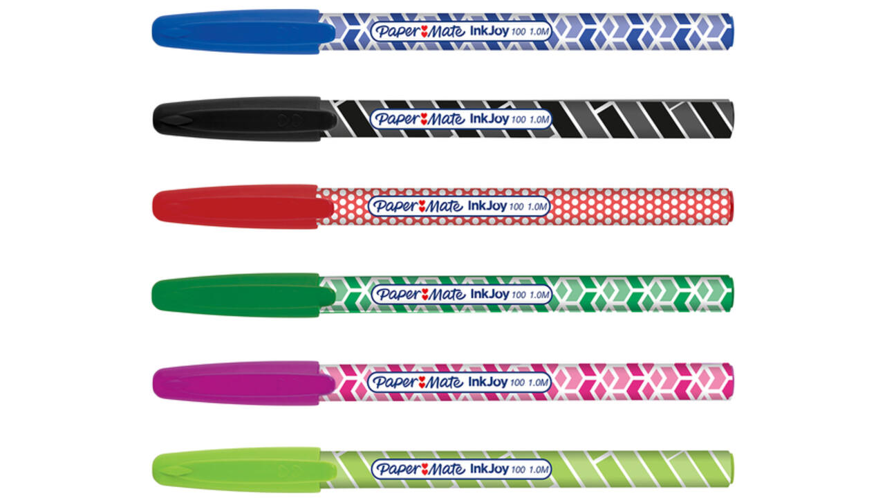 Balpen Paper Mate Inkjoy 100 Wrap set à 6 kleuren 27 stuks