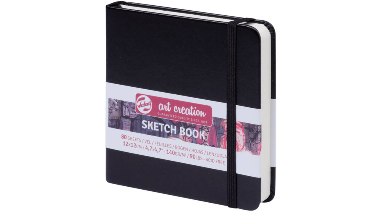 Schetsboek Talens Art Creation zwart 12x12cm 140gr 80vel