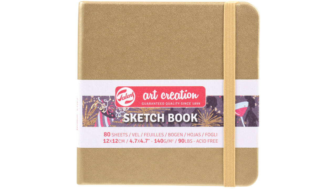Schetsboek Talens Art Creation goudgeel 12x12cm 140gr 80vel