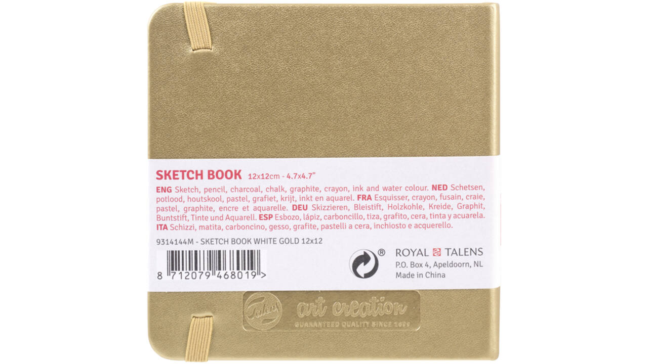 Schetsboek Talens Art Creation goudgeel 12x12cm 140gr 80vel