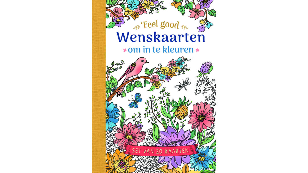 Wenskaarten Deltas Feel good om in te kleuren 20 stuks