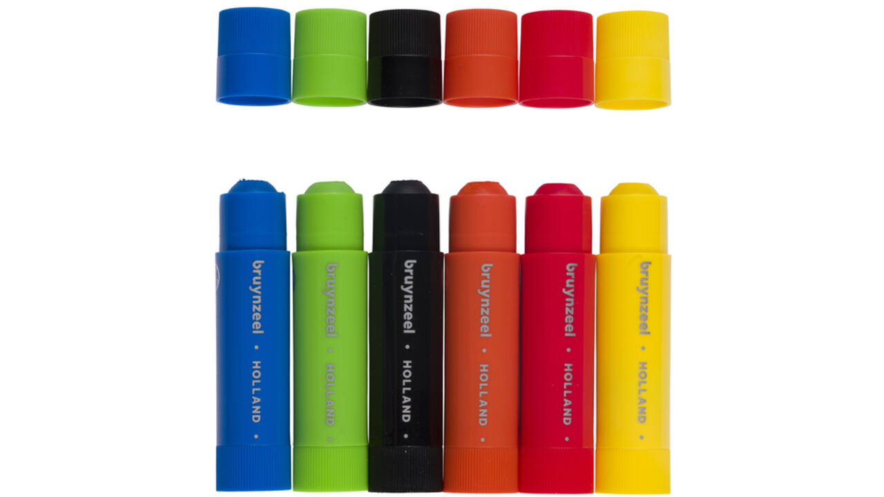 Plakkaatverf sticks Bruynzeel Basic 6 kleuren