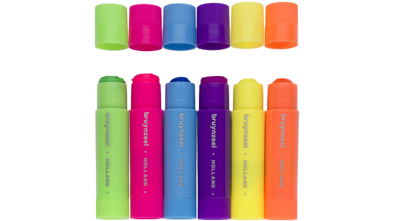 Plakkaatverf sticks Bruynzeel Neon 6 kleuren