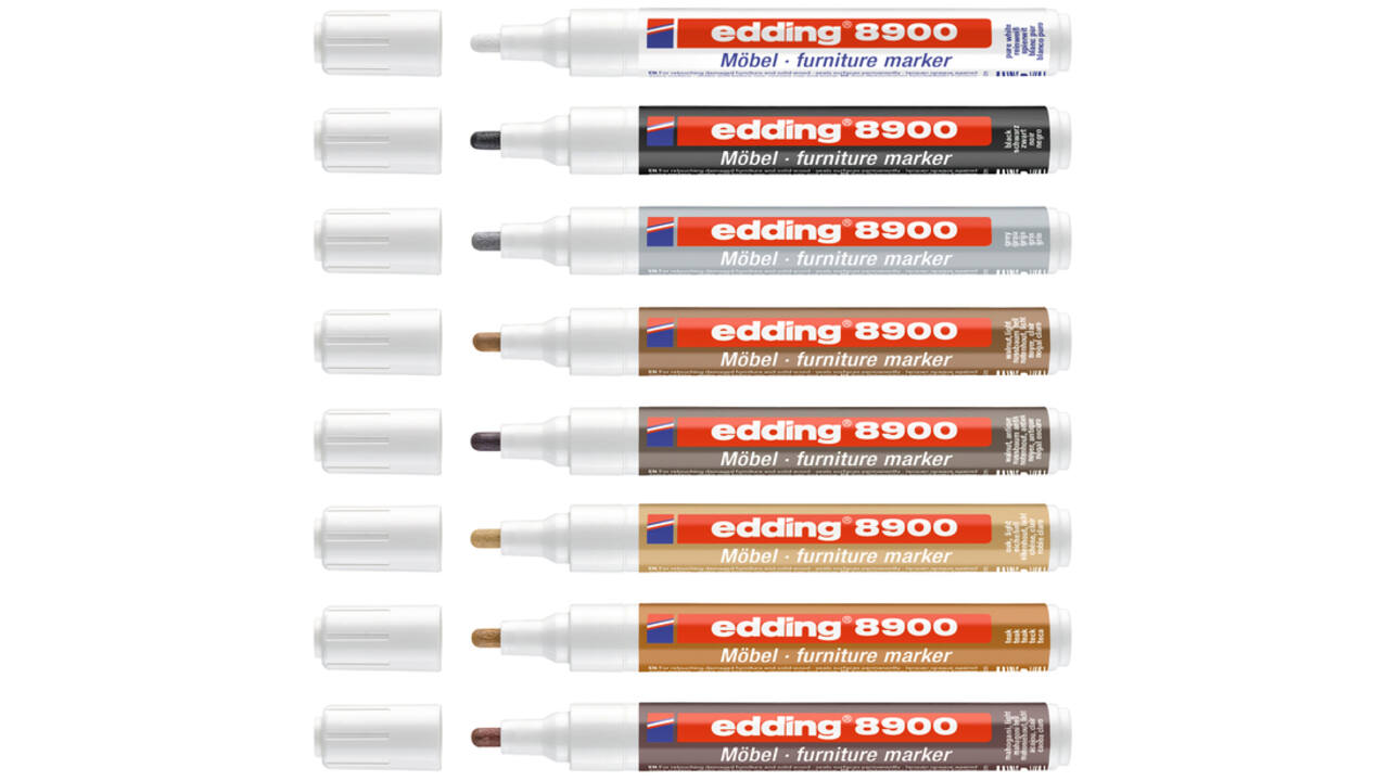 Viltstift edding 8900 meubel rond 1.5-2mm spierwit blister à 1 stuk