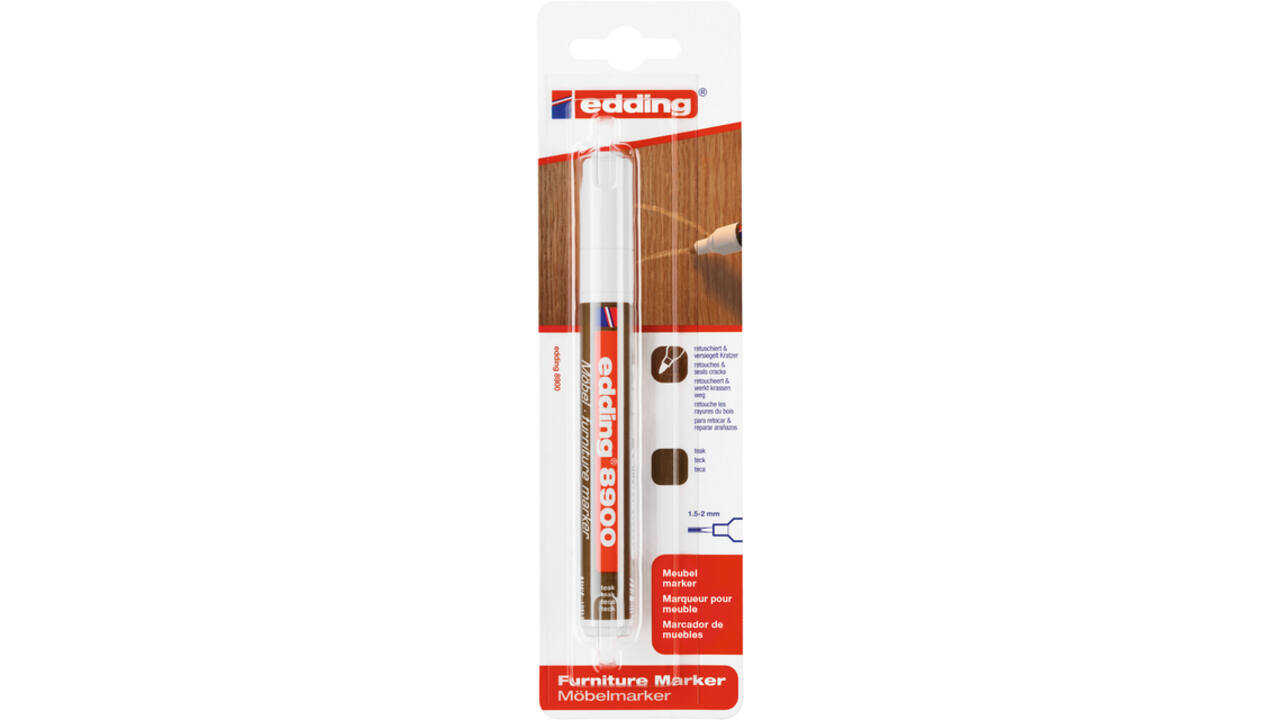 Viltstift edding 8900 meubel rond 1.5-2mm teak blister à 1 stuk