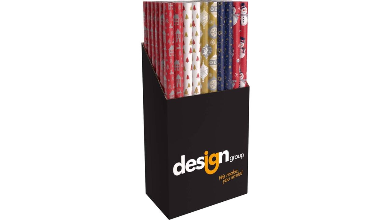 Inpakpapier Kerst metallic 150x70cm assorti