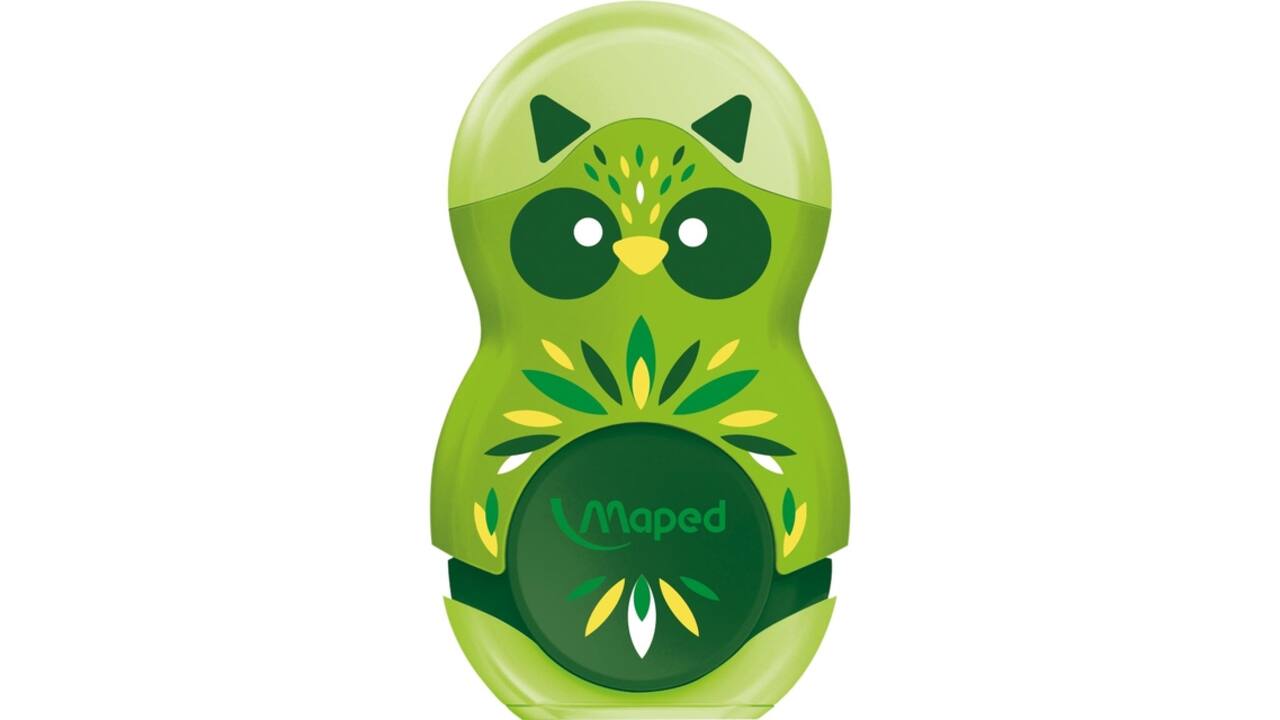 Puntenslijper Maped Mini Cute Loopy 1gaats met gum display á 24 stuks assorti