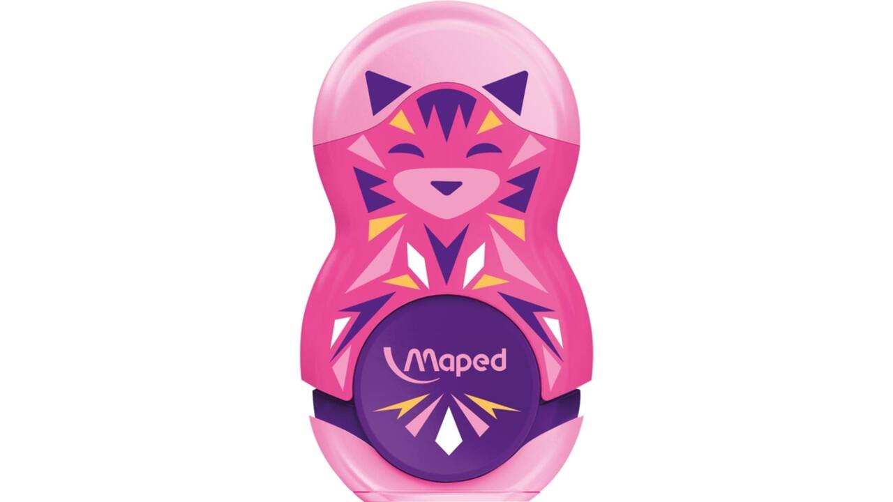 Puntenslijper Maped Mini Cute Loopy 1gaats met gum display á 24 stuks assorti