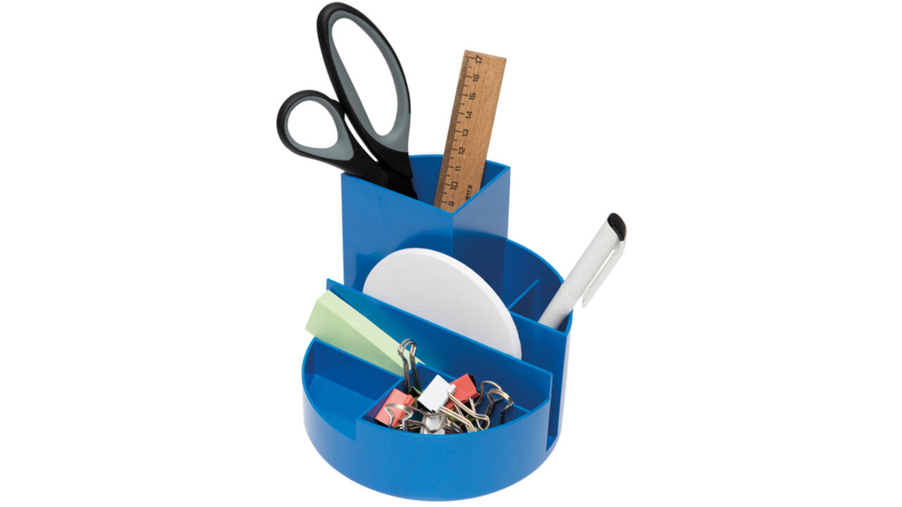Pennenkoker MAUL roundbox Blauwe Engel recycled 6 vaks blauw