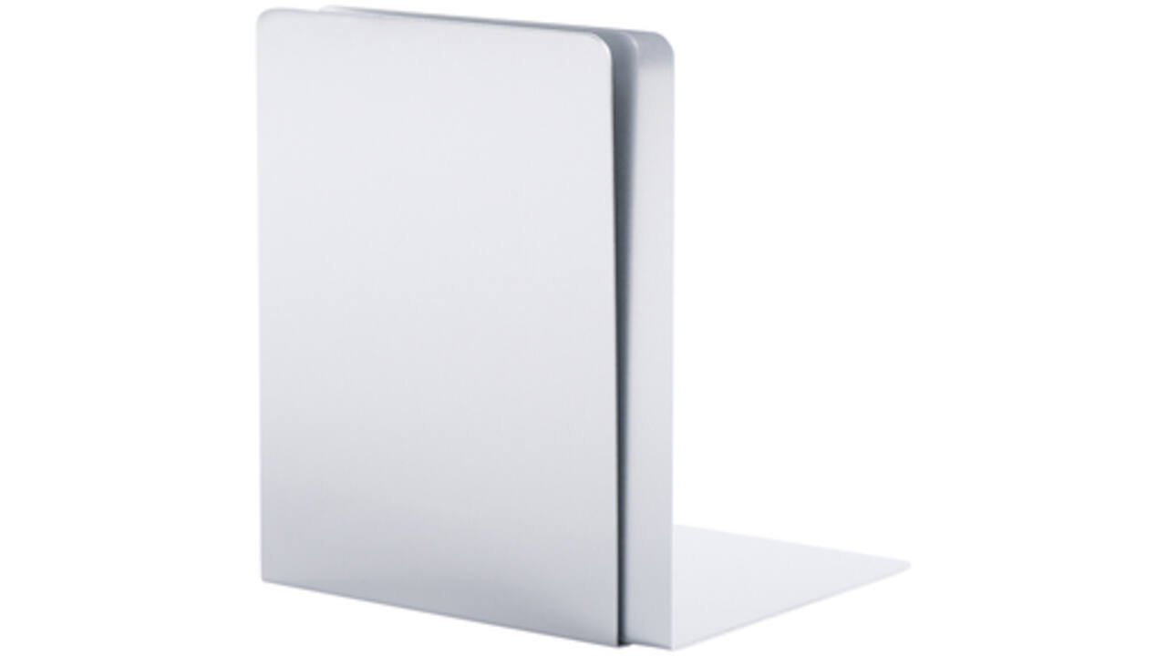 Boekensteun MAUL aluminium 16x15x21cm set 2 zilver