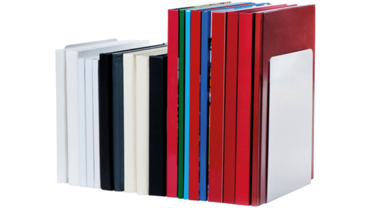 Boekensteun MAUL aluminium 16x15x21cm set 2 zilver