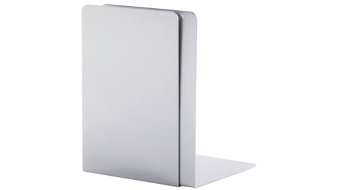 Boekensteun MAUL aluminium 12x12x17.5cm set 2 zilver