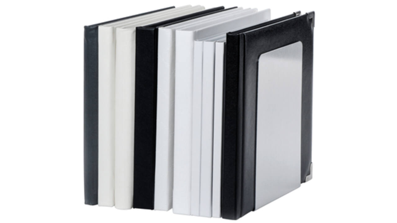 Boekensteun MAUL aluminium 12x12x17.5cm set 2 zilver
