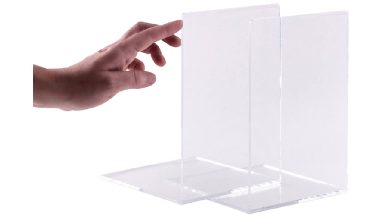 Boekensteun MAUL acryl 16x15x21cm set 2 glashelder