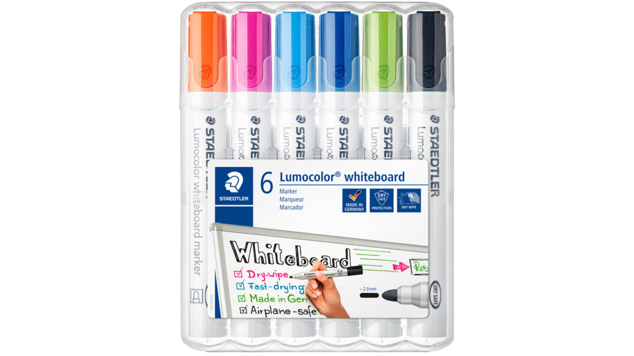 Viltstift Staedtler Lumocolor 351 whiteboard set à 6 stuks assorti