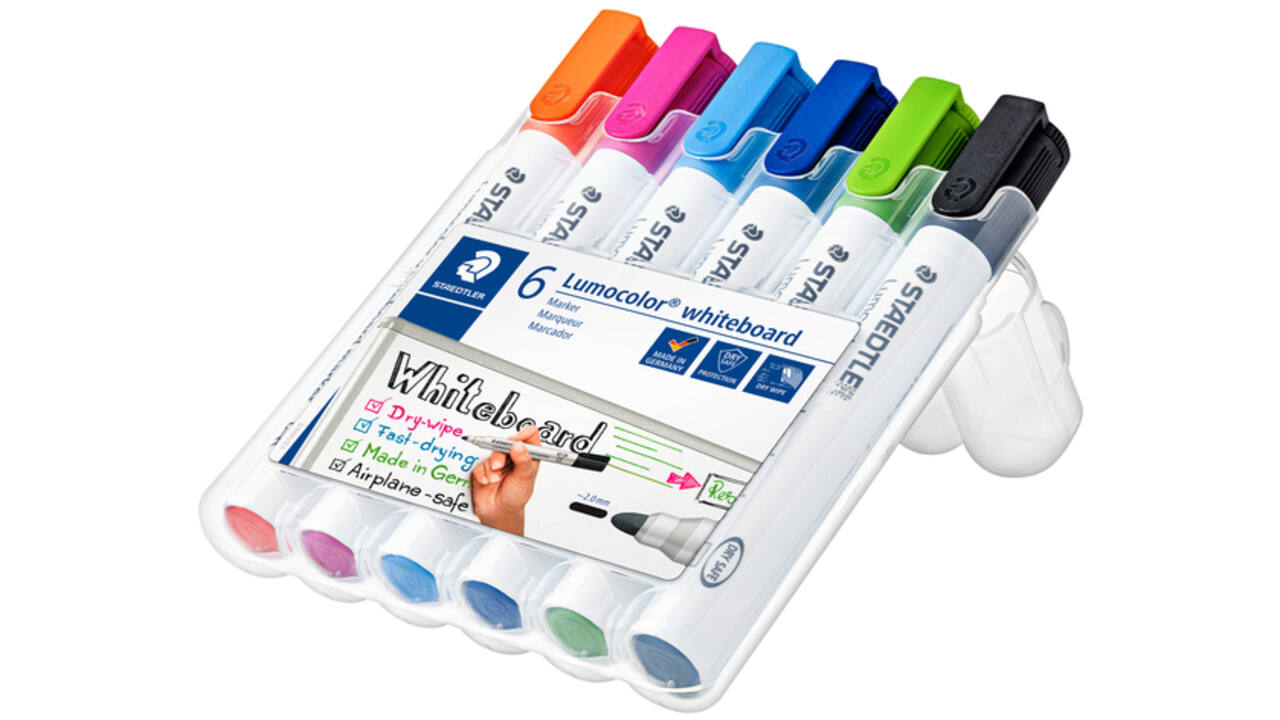 Viltstift Staedtler Lumocolor 351 whiteboard set à 6 stuks assorti