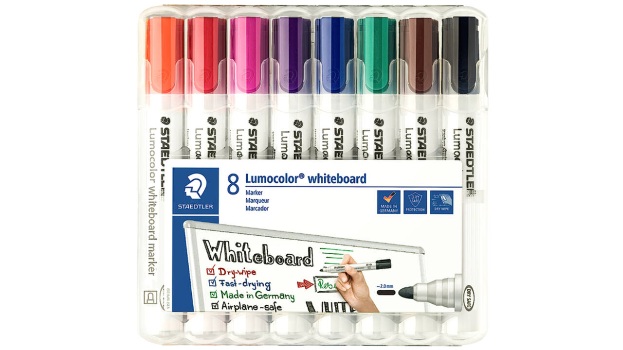 Viltstift Staedtler Lumocolor 351 whiteboard set à 8 stuks assorti