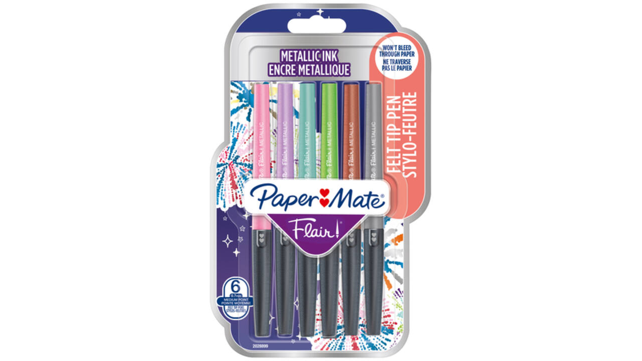 Viltstift Sharpie en Paper Mate Flair metallic assorti