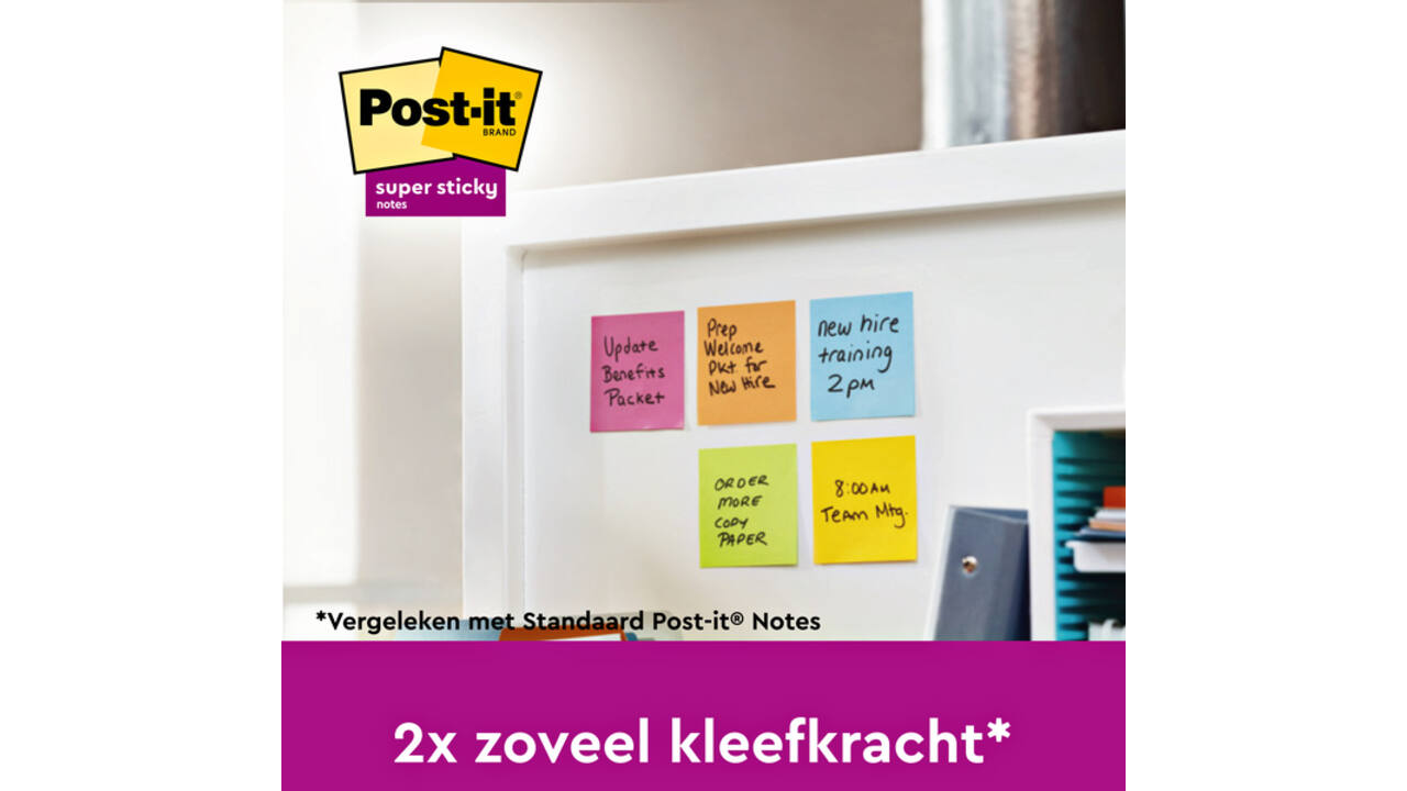 Memoblok Post-it 654 Super Sticky 76x76mm Soulful