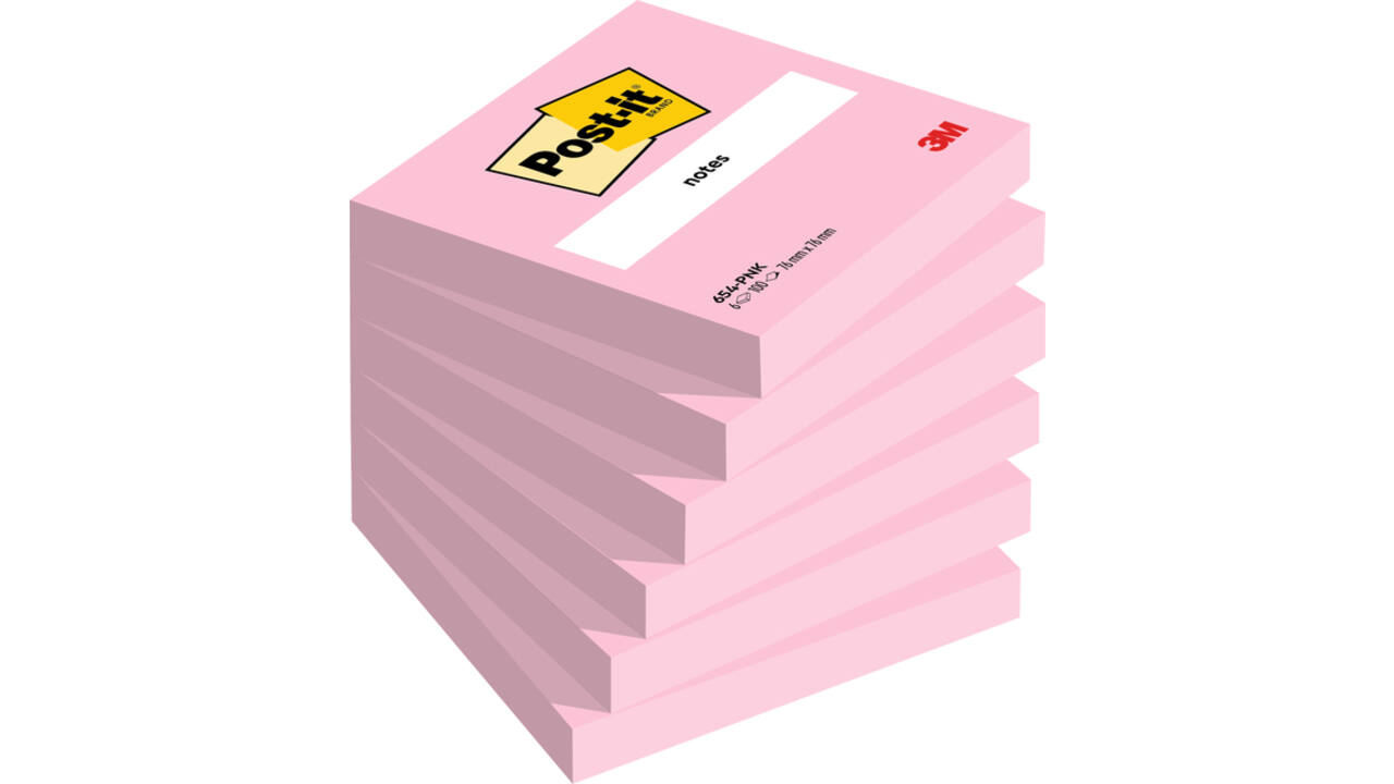 Memoblok Post-it 654 76x76mm roze