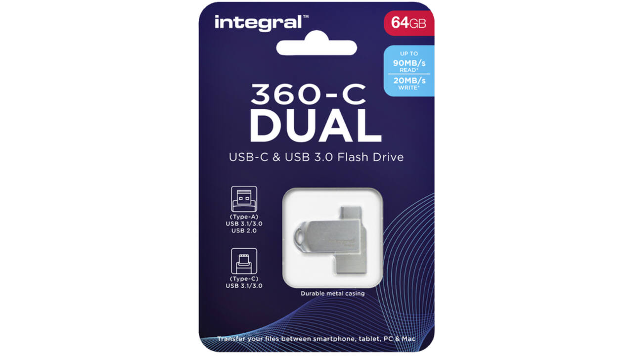 USB-stick Integral 3.0 USB-360-C Dual 64GB
