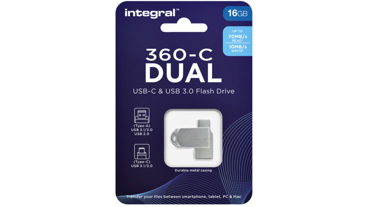 USB-stick Integral 3.0 USB-360-C Dual 16GB