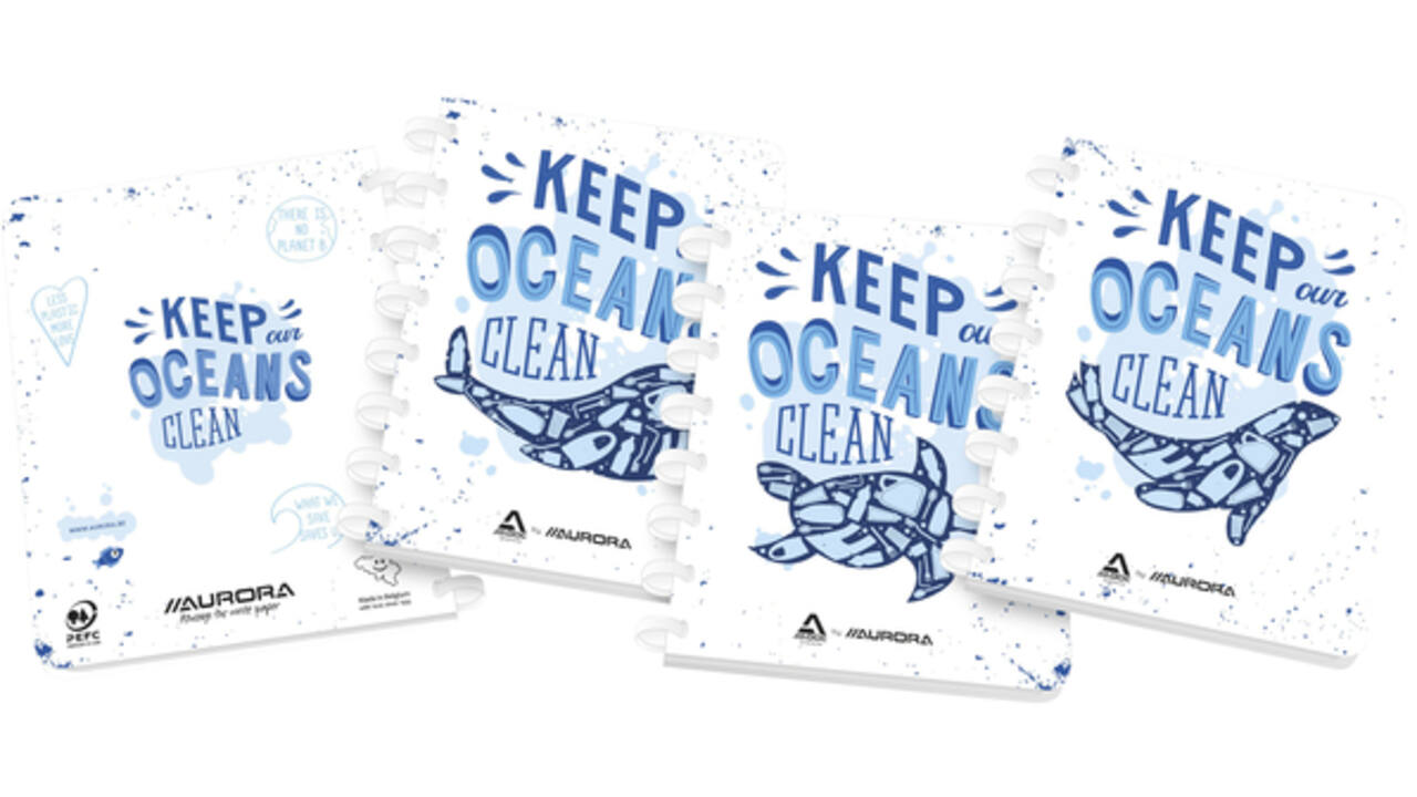 Schrift Adoc Ocean Waste Plastics A4 lijn 144 pagina's 90gr
