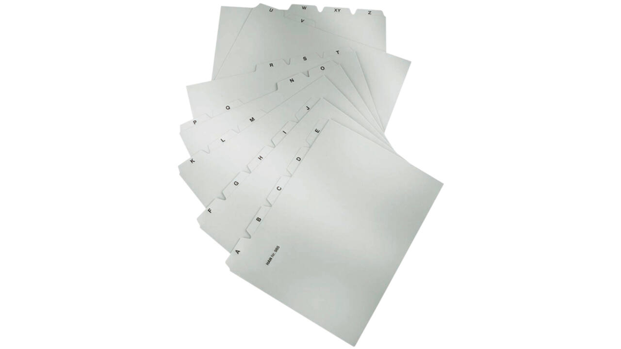 Tabkaart Han alfabet A7 HA-987 lichtgrijs