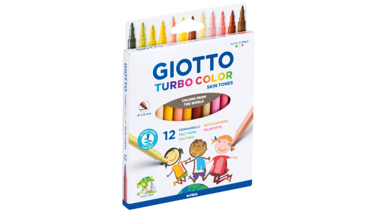 Viltstift Giotto Turbo Color skin tones 12 stuks