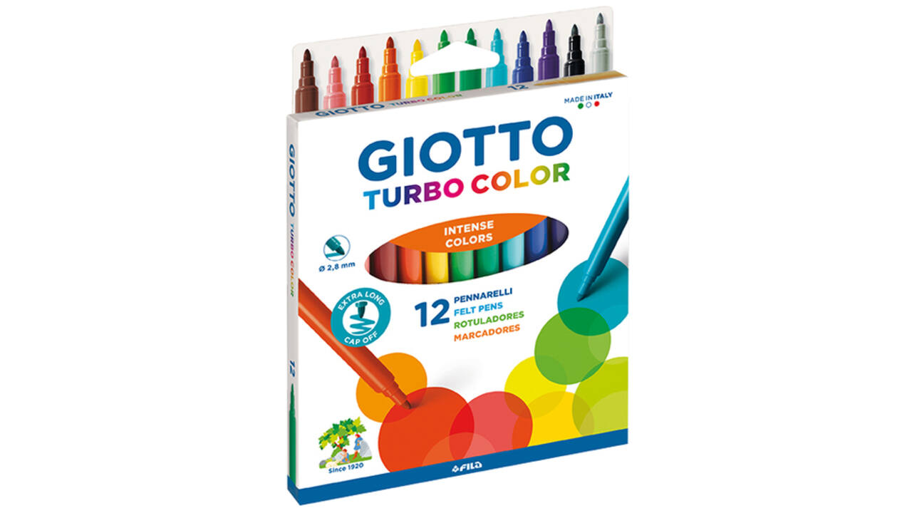 Viltstift Giotto Turbo Color assorti 12 stuks