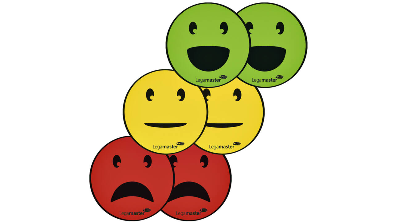 Magneet Legamaster emoticon 50mm assorti 6 stuks