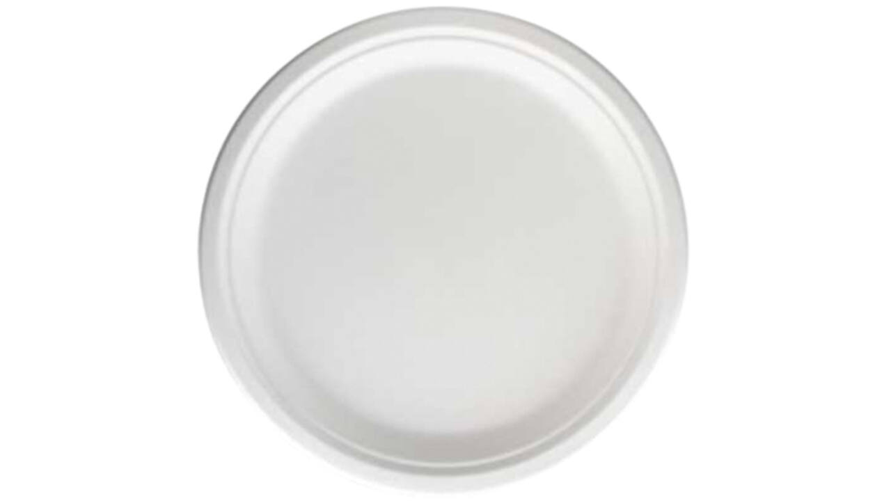 Bord IEZZY 260mm suikerriet PFAS-vrij wit 50 stuks wit