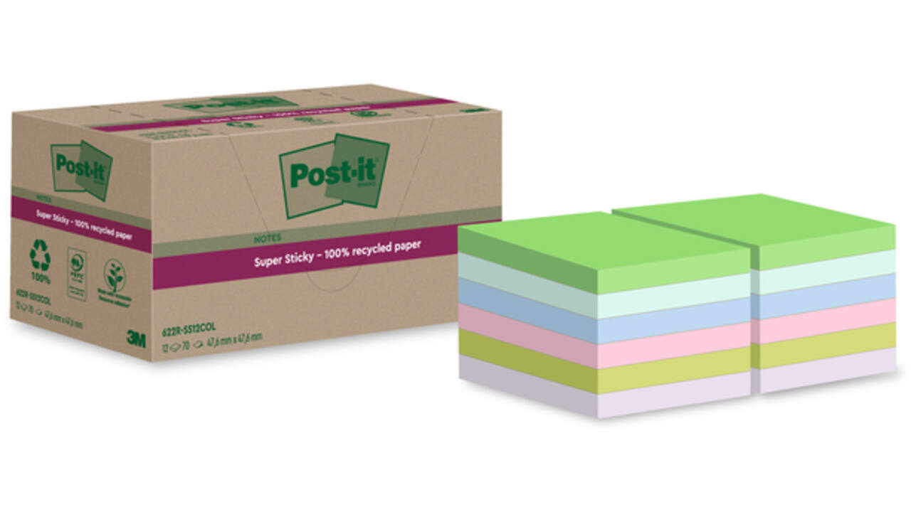 Memoblok Post-it 622 RSS12COL 47,6x47,6mm colour