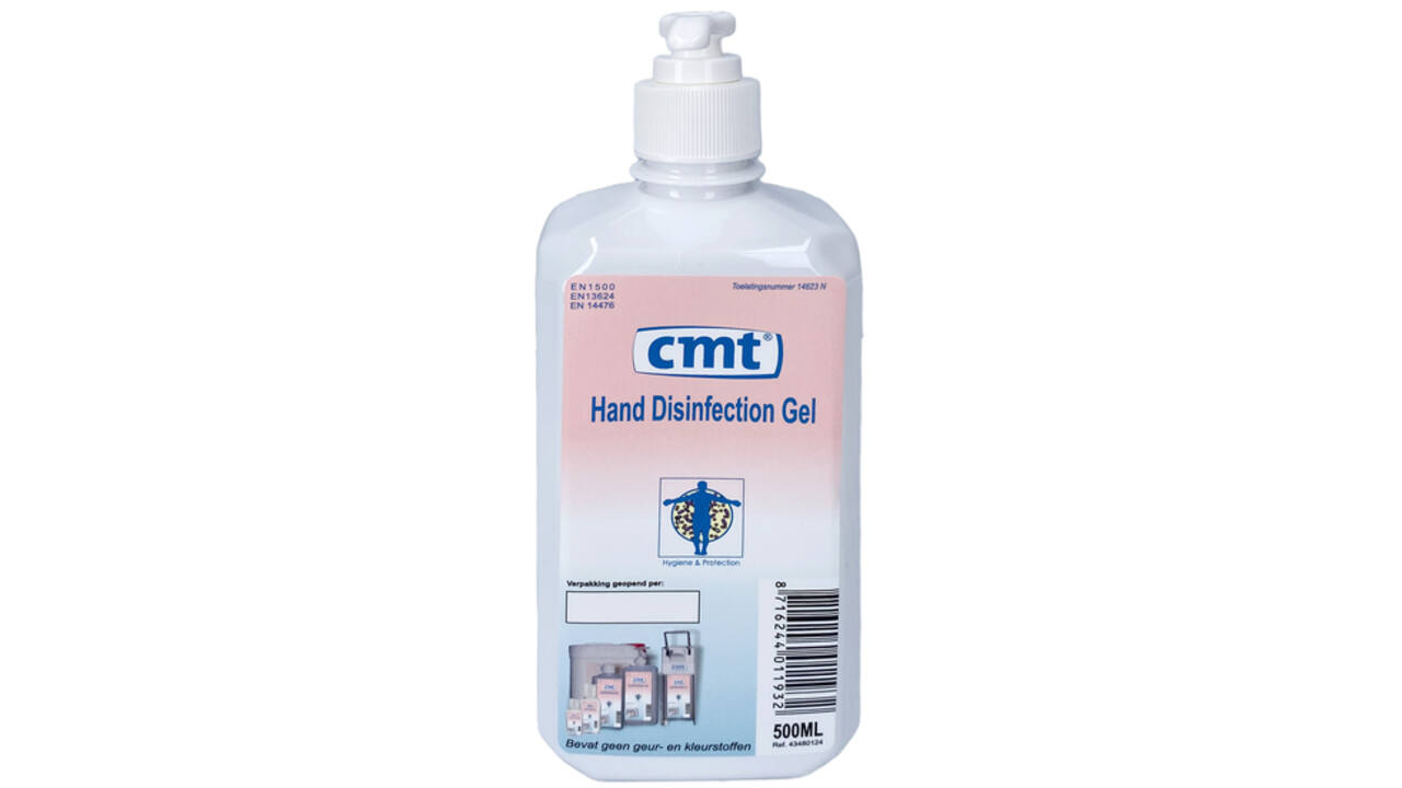 Handdesinfectie CMT systeemfles met pomp alcoholgel 500ml