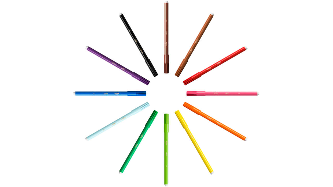 Kleurstift BicKids Visa fijn assorti etui à 12 stuks