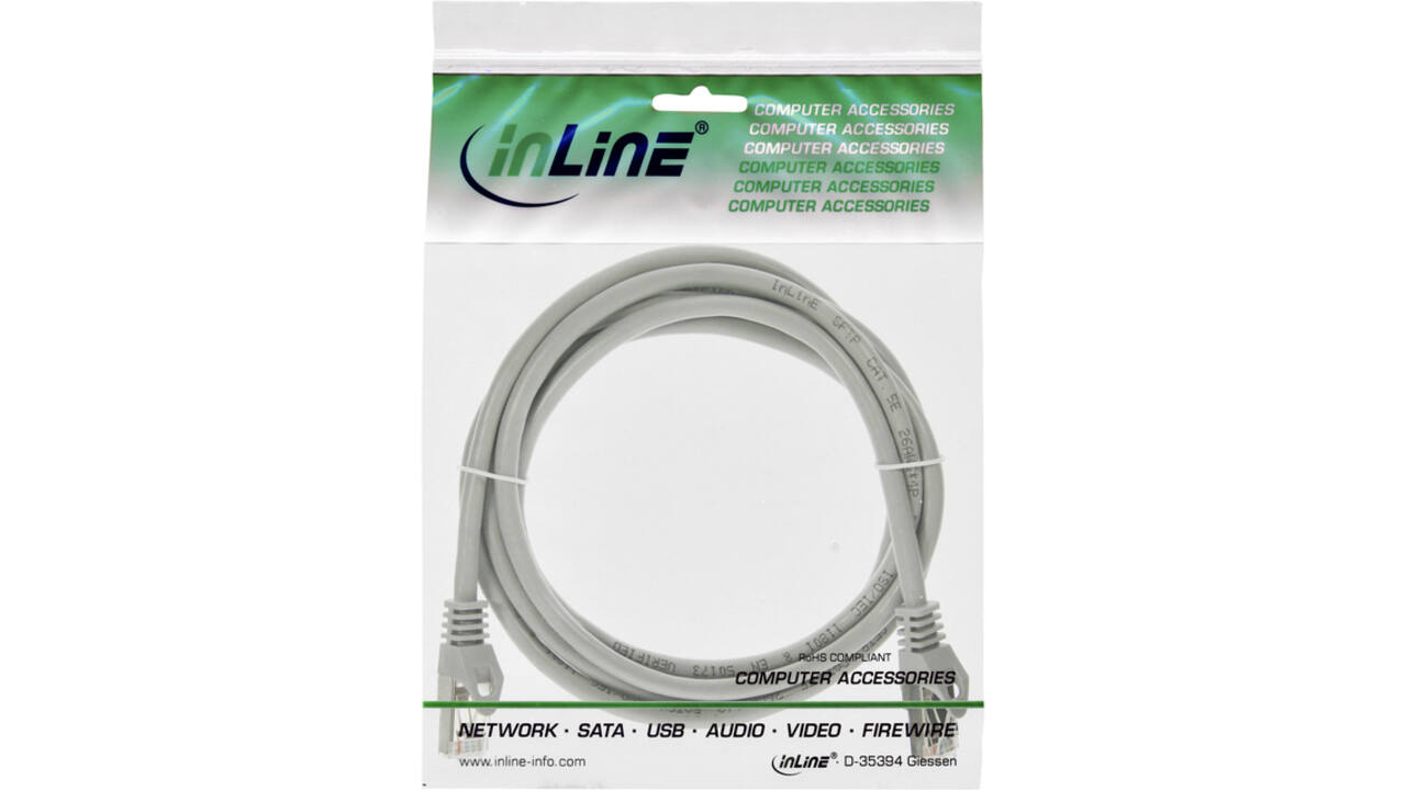 Kabel InLine Cat.5e U UTP 5 meter grijs