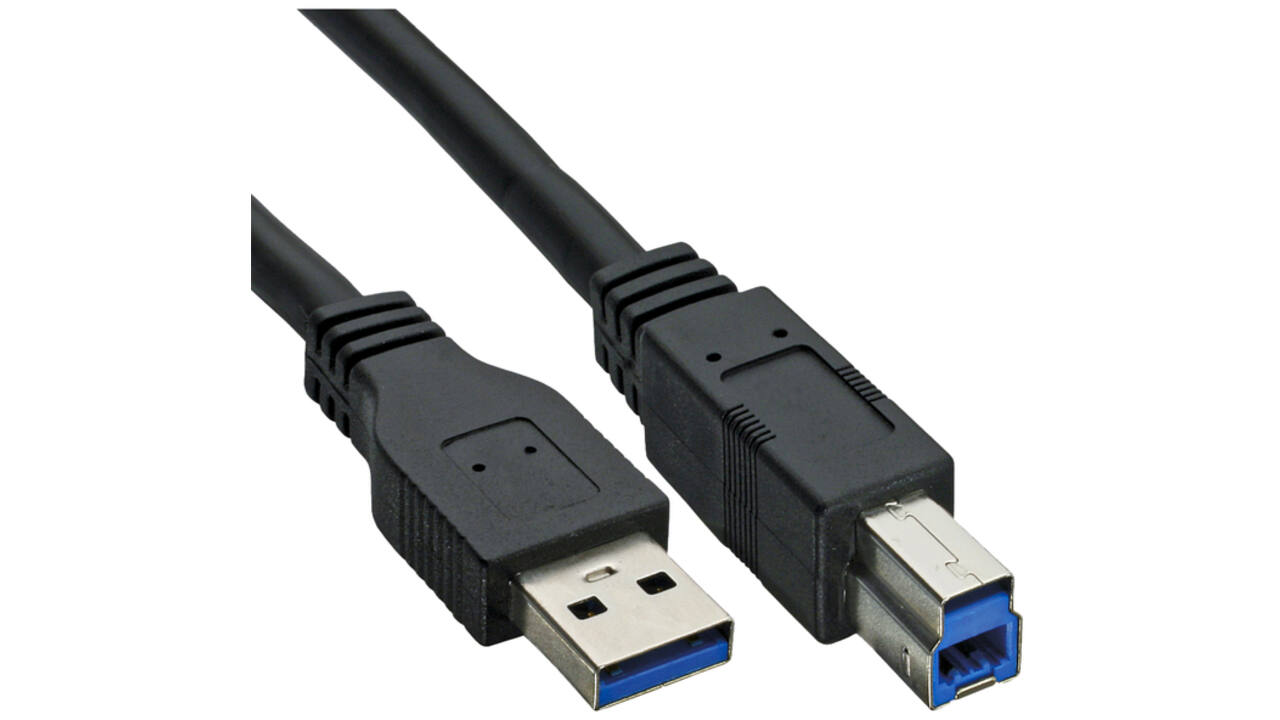 Kabel Inline USB-A USB-B 3.0 M 0.5 meter zwart