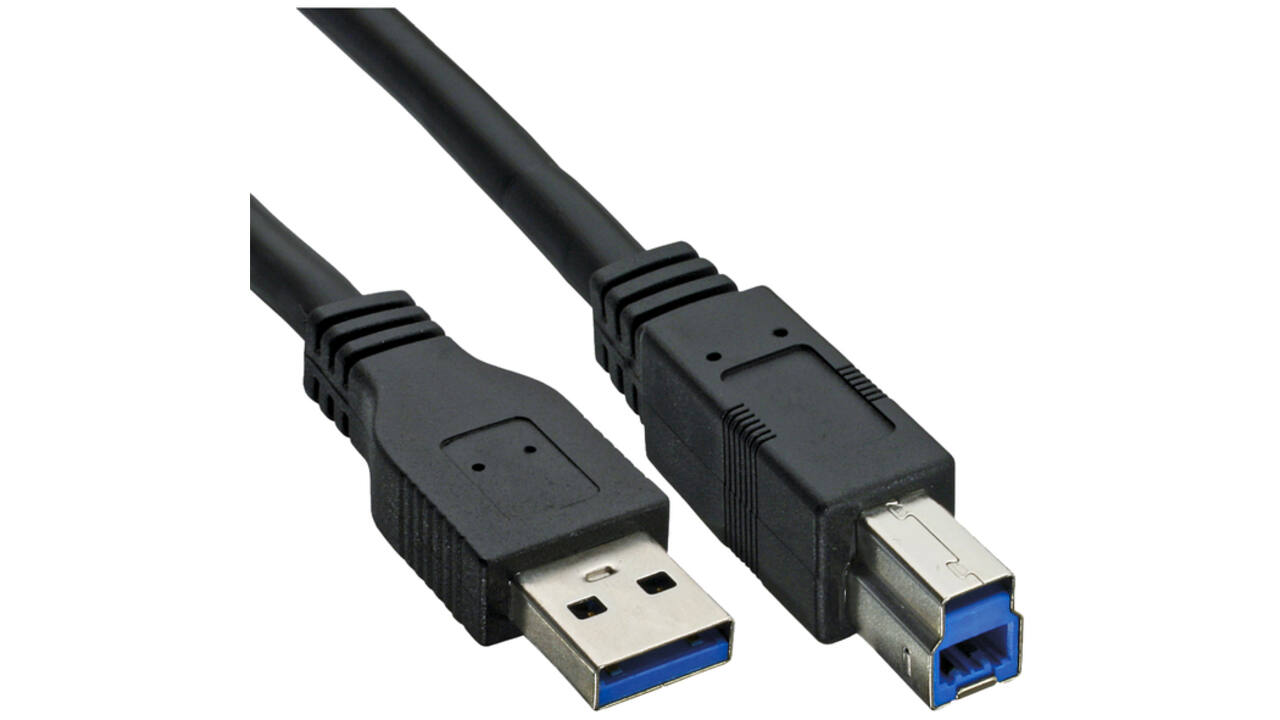 Kabel Inline USB-A USB-B 3.0 M 1.5 meter zwart