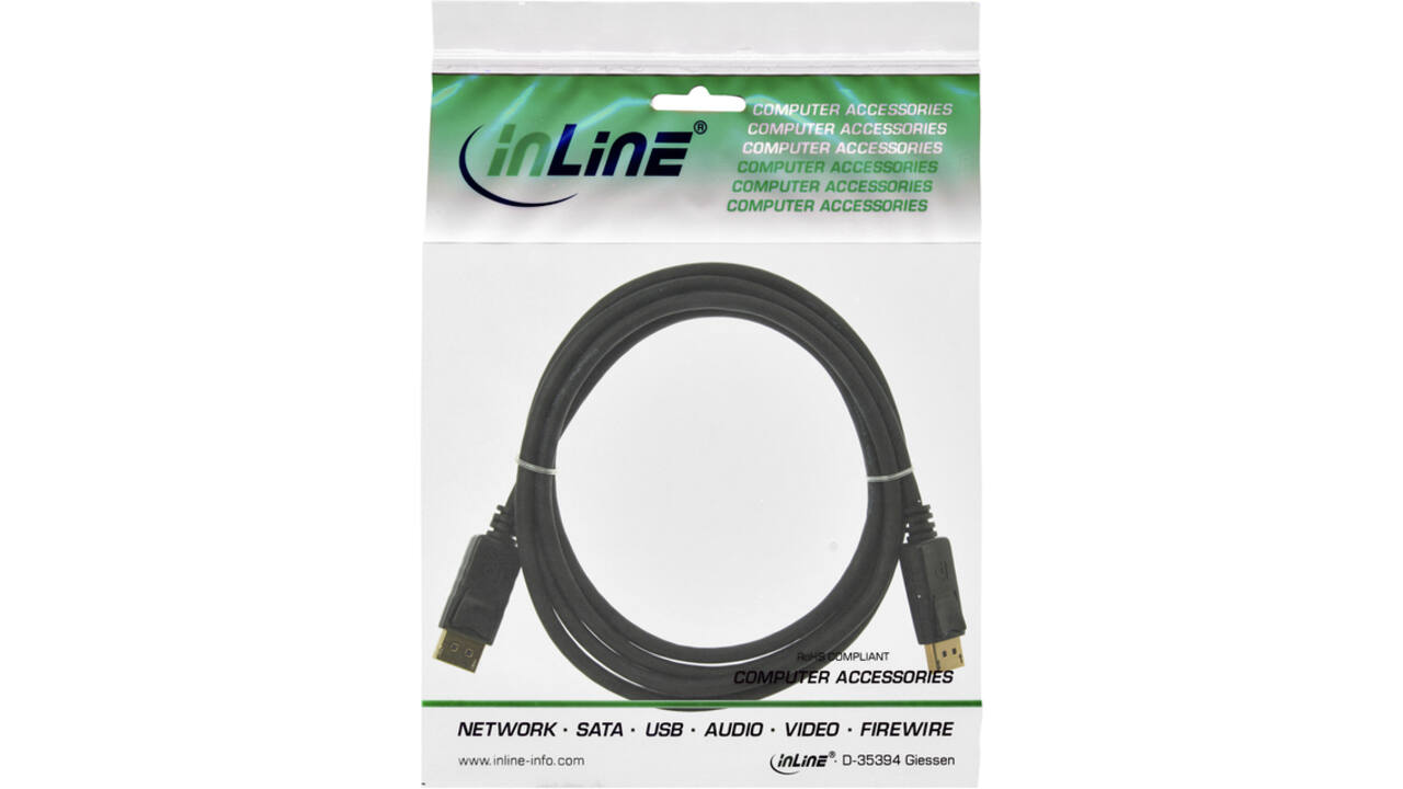 Kabel inLine displayport 4K60HZ M-M 1.5 meter zwart