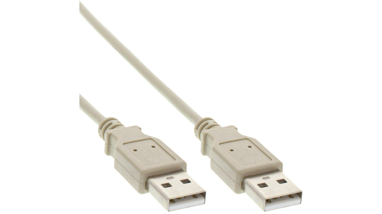 Kabel Inline USB-A 2.0 M-M 2 meter beige