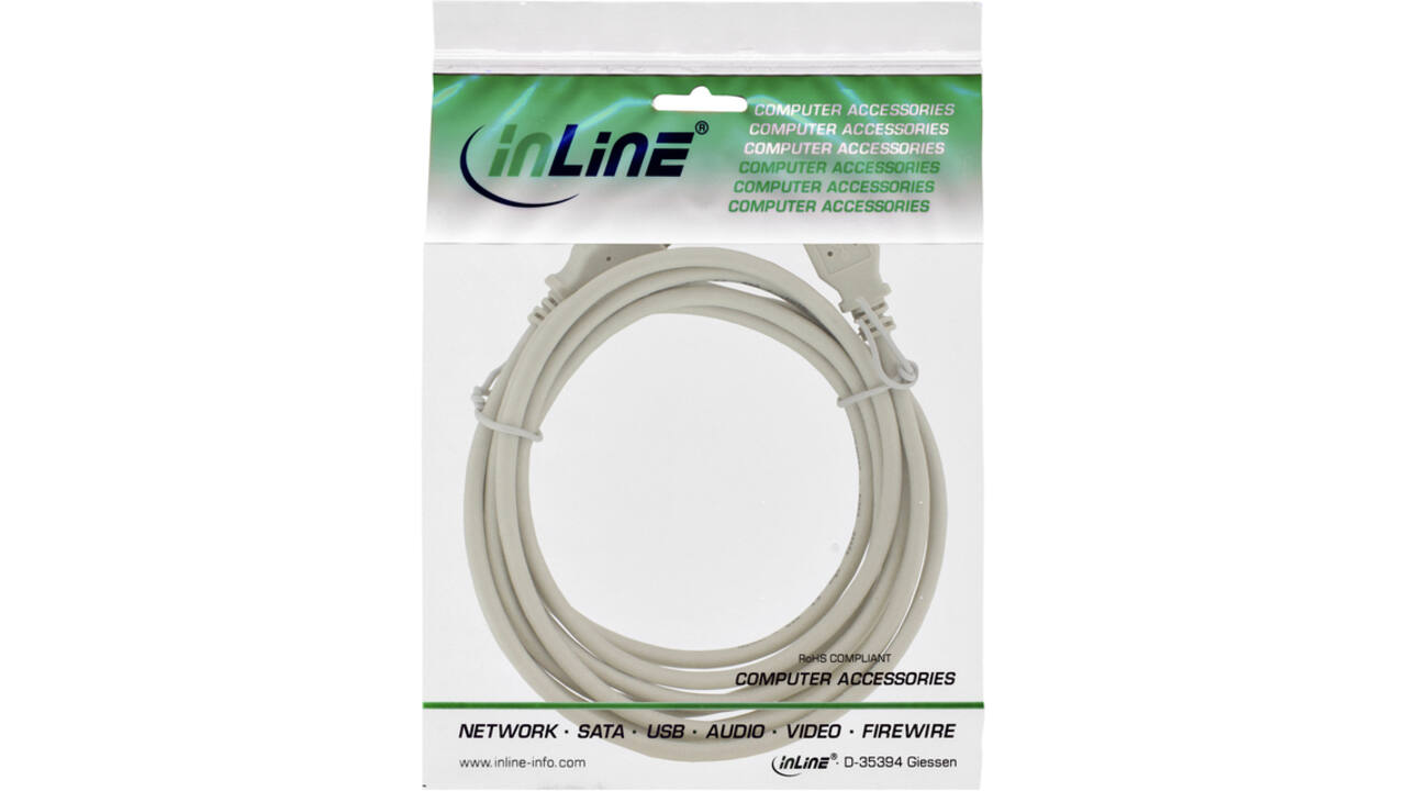 Kabel Inline USB-A 2.0 M-M 2 meter beige