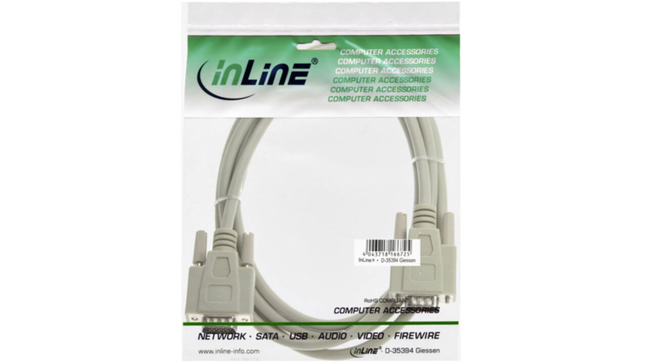 Kabel InLine S VGA 15HD M-M 2 meter beige en grijs